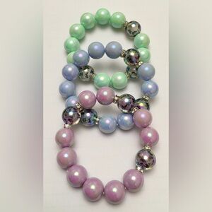 Chunky Beaded Bracelet Set 🦋💐✨️